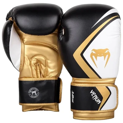 כפפות איגרוף Venum Contender 2.0 שחור/לבן /זהב מידה 14OZ